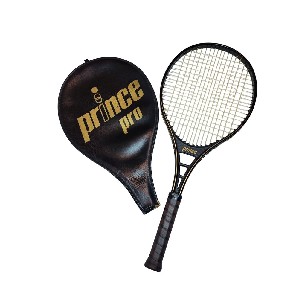 Prince Pro Tennis Racquet with Head Cover‎ Vintage 1979 4 1/4